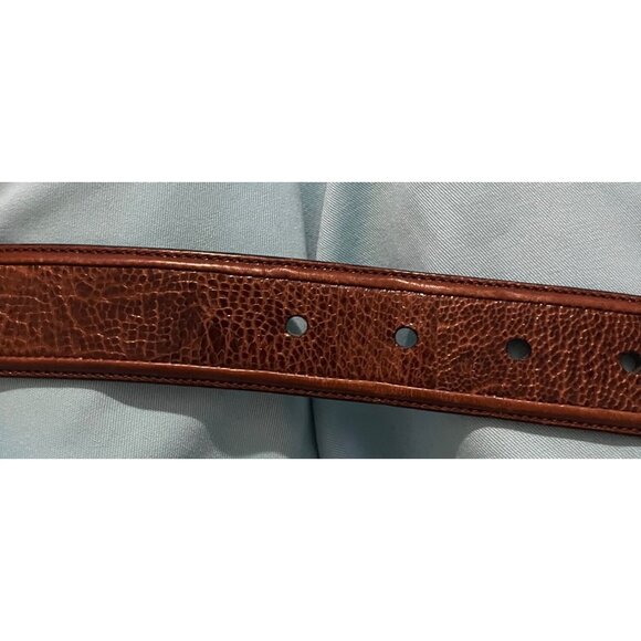 Genuine Ostrich Leather Belt Brown Size 38 Textured Pattern - Picture 7 of 9